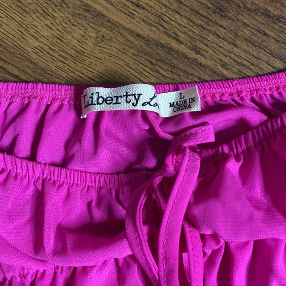 🌷 Liberty Love 🌷 Vibrant Pink Romantic Puff Sleeve A Line Dress NWOT - Picture 7 of 10